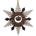 thumbnail image 6 of Northlight Snowflake with Jingle Bell  Wooden Christmas Ornament - 6" - Brown and Beige, 6 of 6