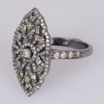 thumbnail image 2 of Natural Diamond Gemstone 925 Sterling Silver Victorian Ring, 2 of 5
