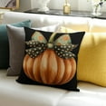 thumbnail image 3 of FCXZI Halloween Pillow Covers  Polka Dots Bow Spooky Halloween Decorations Pumpkin Throw Pillow Covers Trick or Treat Cushion Case for Sofa Couch 24x24in, 3 of 5
