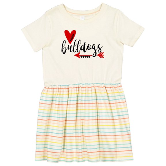 Inktastic Bulldogs with Heart and Arrow Girls Toddler Dress