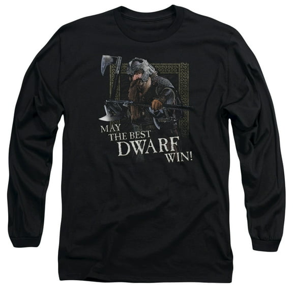 Lord of the Rings The Best Dwarf Long Sleeve Adult 18/1 T-Shirt Black