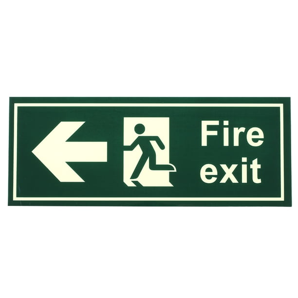 Señal de salida de incendios,Señal de salida de seguridad contra incendios Señalización de orientación de advertencia Luminoso p CACAGOO Señal de salida de incendios