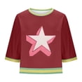 thumbnail image 4 of Horkkom T-Shirts Graphiques pour Femmes Été Imprimé Étoile Manches Courtes Chandails Décontractés Col Rond T-Shirts, Cadeaux pour Femmes TG, 4 of 6