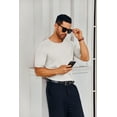 thumbnail image 2 of Sherrylily Men Casual T-Shirt Short Sleeve Knitted Slim Round Neck Basic Tops, 2 of 6