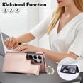 thumbnail image 6 of Wallet Case for Samsung Galaxy S25 Ultra with Shoulder Strap & RFID Blocking Card Slots Holder Kickstand & Finger Ring, Magnetic Flip Folio Zipper Purse Case, PU Leather Cover Handbag, Rosegold, 6 of 8
