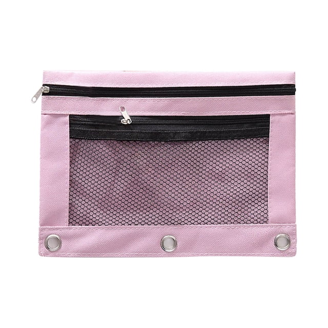 Mesh Zipper Pouch for 3 Ring Organize School Supplies and Home