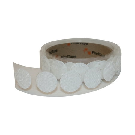 

FindTape HL74-C Adhesive-Backed Hook-Side Only Coins/Dots: 7/8 in. diameter dots [45 per roll] hook-side only (White) [45 coins/roll]