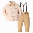 thumbnail image 2 of 12-18 Months Toddler Dress Suit Baby Boys Gentleman Clothes Sets 2Pcs Long Sleeve T Shirt Tops Plaid Vest Coat Pants Child Kids Gentleman Outfits 12 18 Months 2T 3T Boys Fashion Outfits,Blue, 2 of 9