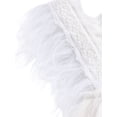 thumbnail image 3 of TheFound Robe de Flooncing Manches Manches Volants en Maille Brodée Couches Plume, 3 of 10
