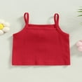 thumbnail image 3 of Girl Summer Sling Vest Solid Color Sleeveless Ribbed Bow Decoration Camisole, 3 of 5