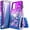 PurpleBlue, variant on Nagebee For Gabb Phone 3 Pro Phone Case with Tempered Glass Screen Protector, Ring Holder/Wrist Strap, Nagebee Glitter Liquid Floating Waterfall Cute Phone Cover (PinkAqua)