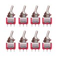 thumbnail image 1 of mxuteuk 8pcs MTS-103 3 Terminal 3 Position SPDT Mini Miniature Toggle Switch Car Dash Dashboard ON/Off/ON 5A 125V 2A 250V, 1 of 4