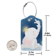 thumbnail image 4 of Disketp 1 Luggage Tag For Suitcase,Cute Elephant Sitting In The Moon With Little Bunny Leather Baggage Tag With Stainless Steel Loop Privacy Cover For Women Men Girls, 4 of 5