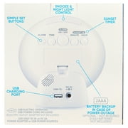 Westclox 5 White Electric Sunrise Simulator Alarm Clock with Digital LED Display and Dimmable Nightlight