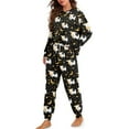 thumbnail image 2 of FOR U DESIGNS Star Moon Cow Womens Pajama Bottoms with Pockets and Drawstring 2 Pack Size S Nightwear Long Sleeve Crew Neck Tops and Pants for Women Jogger Winter, 2 of 6