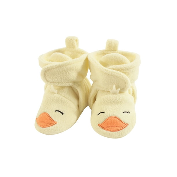Hudson Baby Cozy Fleece Booties with Non Skid Bottom (Baby Boys or Baby Girls Unisex