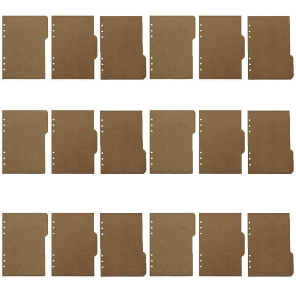 Raindrops  18 Pcs Binder Tab Divider A5 Classification Paper Dividers Separators Student Khaki