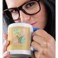 thumbnail image 2 of 3dRose, Cala Lilies in a Vase, Happy Birthday, 11oz Two-Tone Blue Mug, 2 of 7