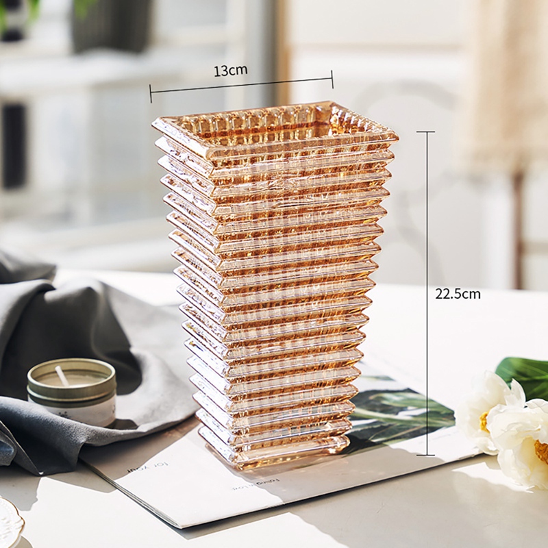 Nordic Luxury Crystal Vase Flower Arrangement Container Desktop