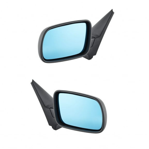 For Volkswagen Golf 1999-2006 Door Mirror Driver & Passenger Side Pair | Power | Remote | Heated | Smooth | Black | Non-Folding | w/ Blue Tint Glass | Gen 4 | Replacement For VW1320111 | 1J1857507D01