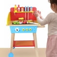 thumbnail image 1 of Juego de parrilla de barbacoa para niños, herramientas para asar, juego de madera, parrilla de juguete, juego de cocina para niños, niñas y niños, 1 of 8