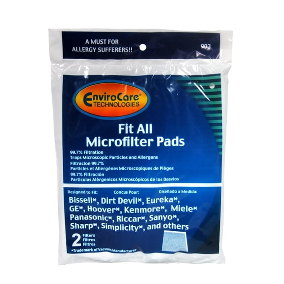Envirocare Fit All Microfilter Pads For Vacuums 903