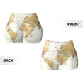thumbnail image 6 of Yiaed World Map 1 Print Women's Athletic Shorts Running Shorts Sporty Short High Waisted Elastic Workout Shorts for Yoga Gym Running & Sports -Small, 6 of 8