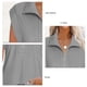 thumbnail image 4 of Camisa de manga corta para mujer, cuello en V, cuello vuelto, ajuste holgado, manga corta, para el trabajo, citas en la calle, compras, gris, XL, 4 of 5