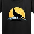 thumbnail image 4 of Inktastic Wolf Wilderness Mountains Moon Youth T-Shirt, 4 of 5