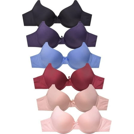 

Mamia Women s Basic Lace/Plain Lace Bras Pack of 6- Various Styles 43035 38B