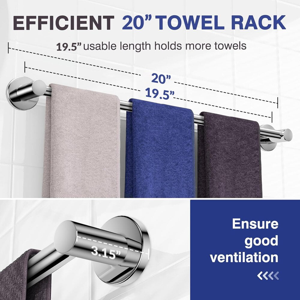 kibhous Towel Rack for Bathroom 20 Rustproof Djibouti Ubuy