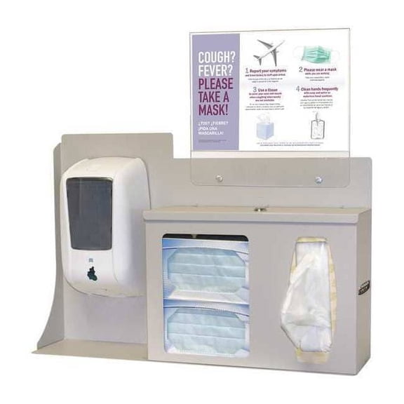Bowman Dispensers Respiratory Hygiene Station,21-59/64in.H BD206-0012