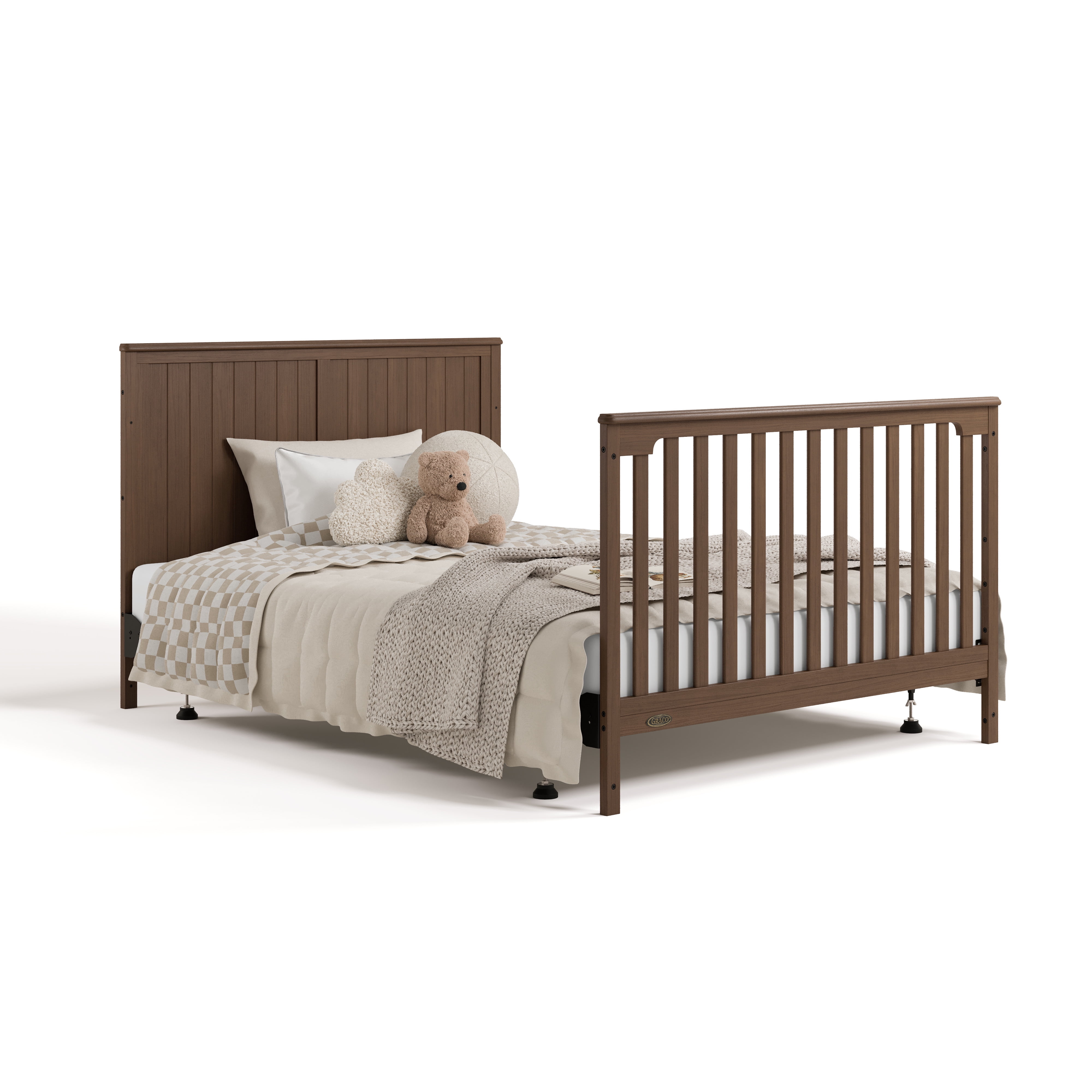 Graco Hadley 5-in-1 Convertible Baby Crib and Changer with Drawer, Hazelnut
