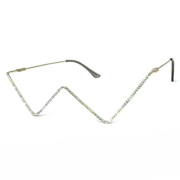 Costume Cosplay Masquerade Halloween Disco Party Zigzag Rhinestone Sunglasses