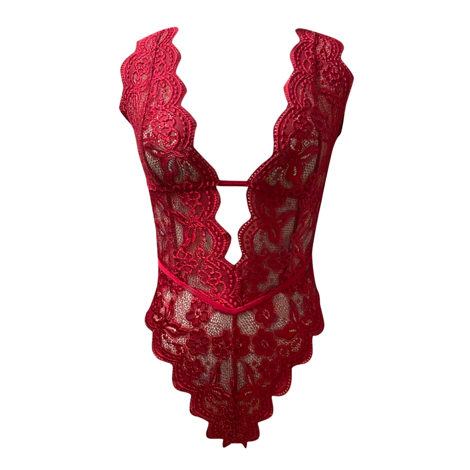 Lingerie For Women Naughty Play Deep Teddy V Lace Bodysuit Nightwear
