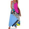 thumbnail image 1 of Vestido largo sin mangas con diseño geométrico de los años 80, vestido de fiesta, vestido largo de verano para mujer, 1 of 7