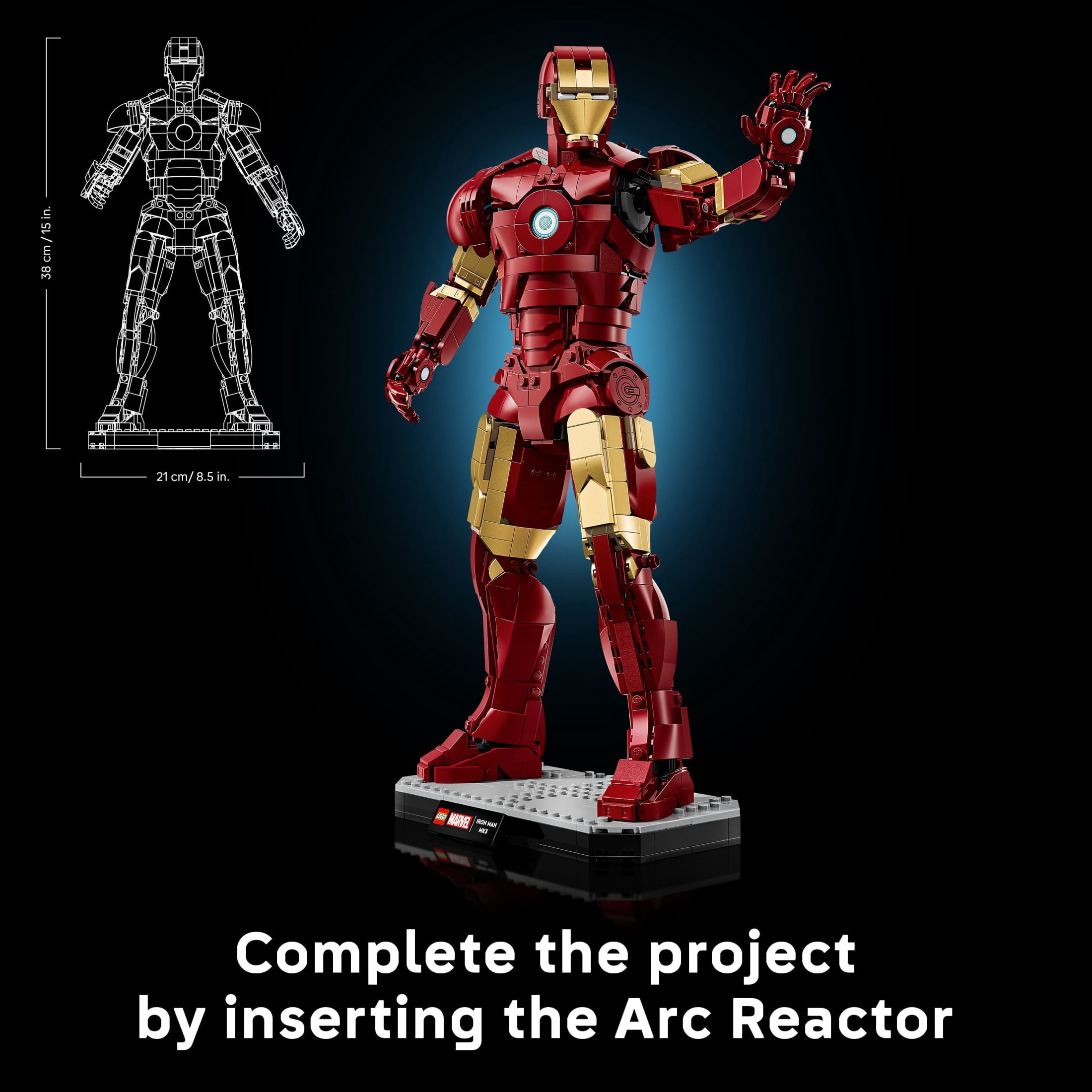 LEGO Marvel Iron Man Mark 3 Collectors’ Edition Building Set - Poseable Super Hero Construction Kit W/Mark 3 Minifigure for Adults, Ages 18+ - Collectible Gift Idea for Birthdays - 76344