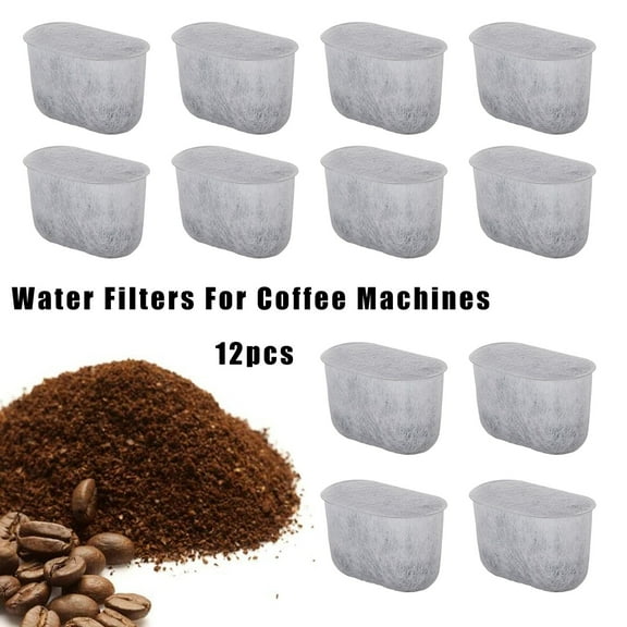 12 Pcs Premium Replacement Charcoal Water Filters For Coffee Machines, High-Efficiency Activated Carbon Infused To Purify Water & Enhance Coffee Flavor, Pack Of 12