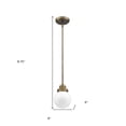 thumbnail image 3 of Portsmith 1-Light Raw Brass Pendant With White Globe Shade, 3 of 5