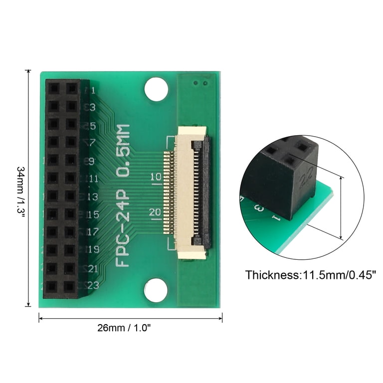 QUARKZMAN FFC FPC Connector Board 8 Pin 0.5mm 2.54