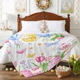 thumbnail image 3 of Throw Blanket Fleece Throw Blanket 50x60in, Happy Easter Egg Tulip Flower Soft Lightweight Bed Blankets Spring Floral Leaves Butterfly Fuzzy Couch Blankets for All Season, 3 of 9