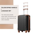thumbnail image 7 of Leumius 20 Inch Carry-on Luggage Hardside Suitcase with Spinner Wheels, TSA Lock, Travel Luggage with Lightweight Durable ABS Suitcase Black+Brown 02, 7 of 7