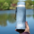 thumbnail image 3 of London Sip 25 oz Multi-Purpose Tea Infuser Mug – Fruit Infuser Water Bottle for Hot and Cold – Double Wall Stainless Steel Insulated, Blue Sunrise, 3 of 10