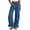 Navy, variant on Womens Linen Pants Women Summer Skinny Chino Smocked Waist - Button Fly Weekend Gray M