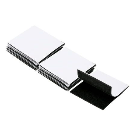 Uxcell 16set Hook and Loop Strips with Adhesive 4"x4" Double Sided Hook and Loop Tape Nylon Self Sticky Fastener, Black