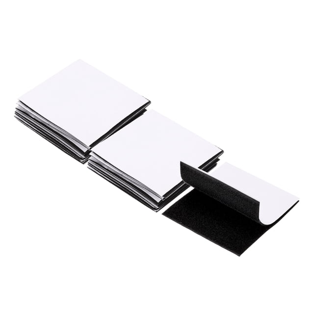 Uxcell 16set Cintas de Gancho y Bucle con Adhesivo 4"x4" Cinta de Gancho y Bucle de Doble Cara de Nailon Autoadhesiva, Negra