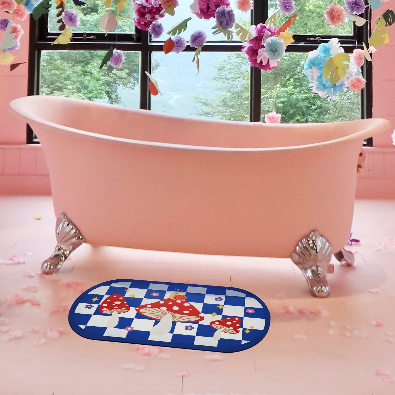 KARACA Cotton Bath Mats for Bathroom Floor Milly Bathroom Mats Set of 2  (Pale Pink) 19.7 х 23.6; 23.6 х 39.4 Machine Washable Soft Shower Floor