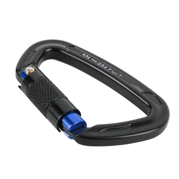 Rock Climbing Hook, Abrasion Proof Auto Locking Climbing Clips 25KN 5620 Lbs 7075 Aluminum Alloy Anti Fall Multipurpose for Camping Mountaineering Black Blue,Black Gold,Black Red