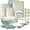 Light Sage with Handles, variant on Heavy Duty Stackable Nonstick Bakeware Set - Durable Easy Release Baking Set Cream 13 Pieces