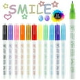 thumbnail image 1 of POINTERTECK Outline Markers  Super Squiggles Shimmer Markers  12 Color Metallic Markers Double Line Pen, 1 of 7